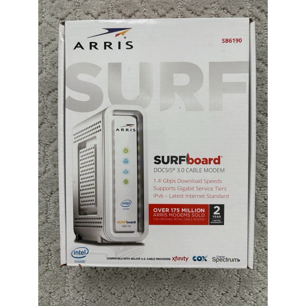 ARRIS SURFboard DOCSIS 3.0 Gigabit Cable Modem (White) - SB6190